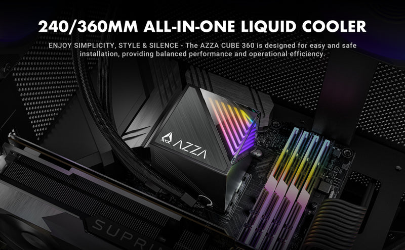 Refroidisseur Liquide Azza Cube 360 360mm (3 Ventilateurs 120mm) RGB Intel AMD