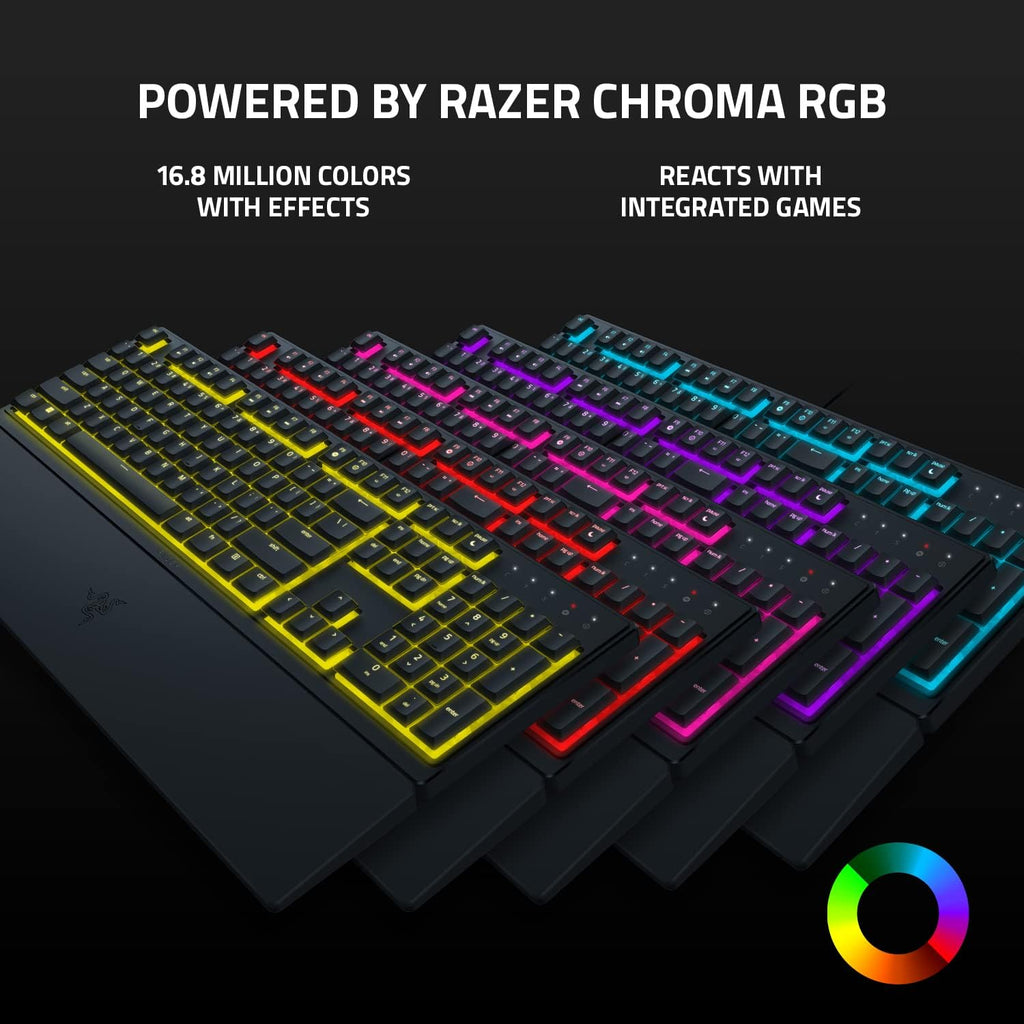 Razer Ornata V3 X - Clavier Gamer à Profil Bas (Switches à Membrane  Silencieux, Repose-Poignet Ergonomique, RGB Chroma, Touches en ABS Vernies  aux UV)