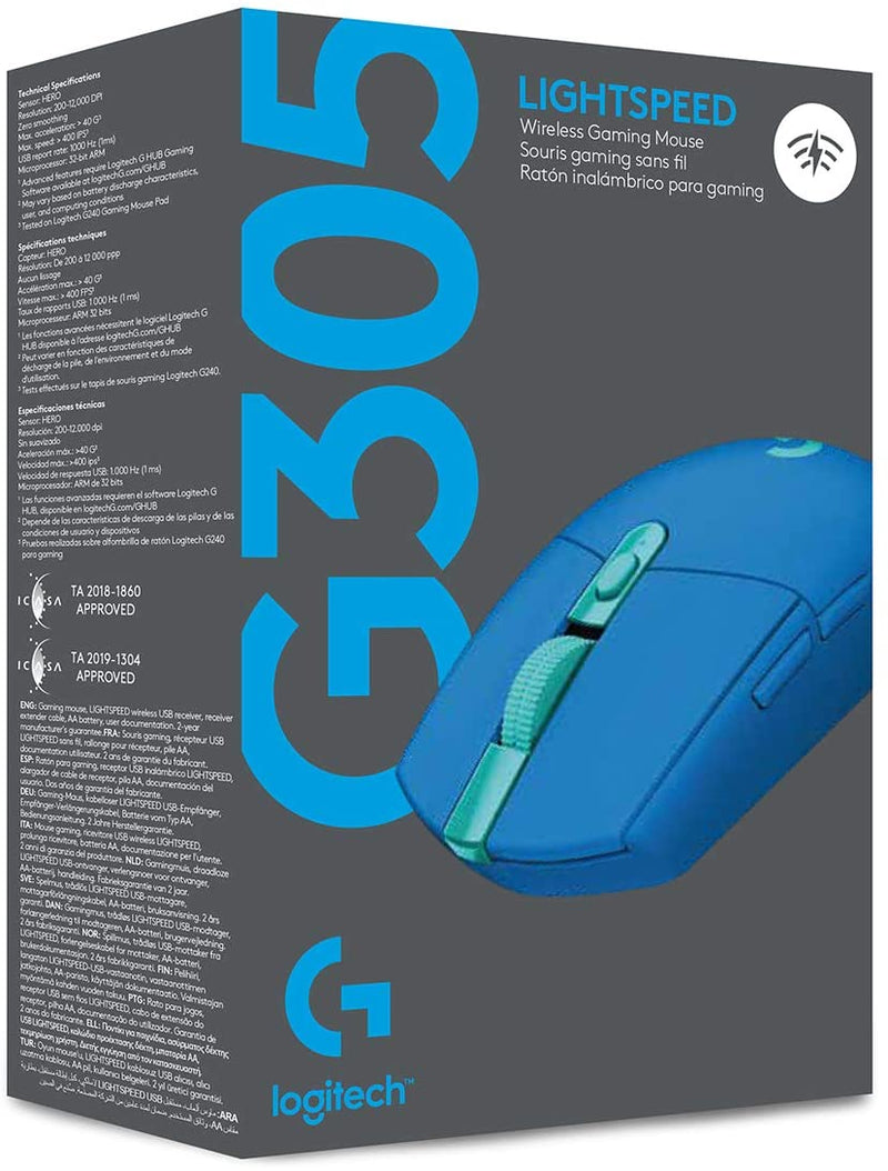 Souris Gaming Sans Fil Logitech G305 Lightspeed 12000dpi 6 boutons - Bleue