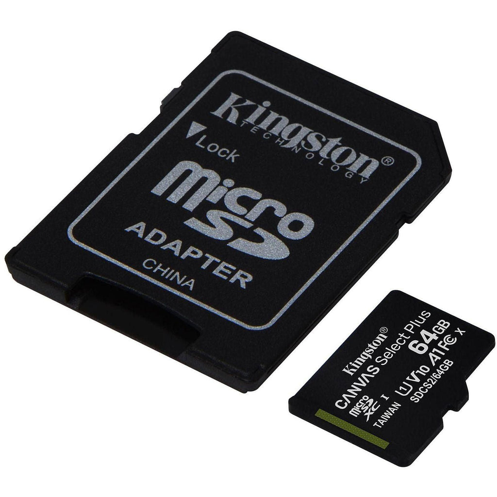 Carte microSDXC Kingston Canvas Select Plus 64Gb (avec adaptateur SD)