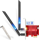 Carte Réseau Sans Fil Triple Bande Wi-Fi 6E PCie AX3000 + Bluetooth 5.2 - 2 Antennes