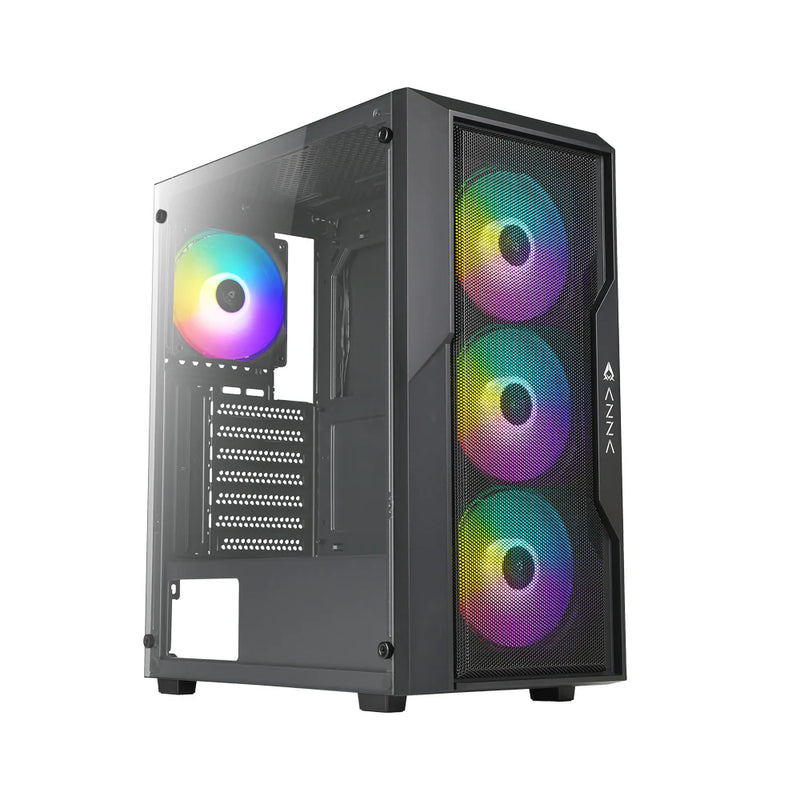 Boîtier Gaming Vitré AZZA Fighter ATX Noir (4x120mm RGB)