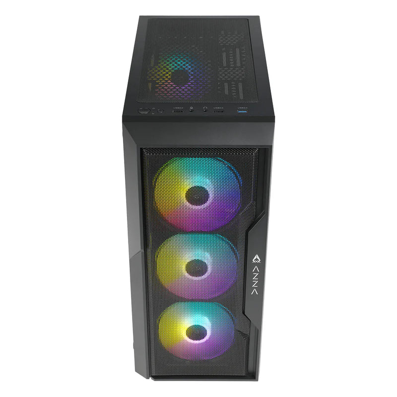 Boîtier Gaming Vitré AZZA Fighter ATX Noir (4x120mm RGB)