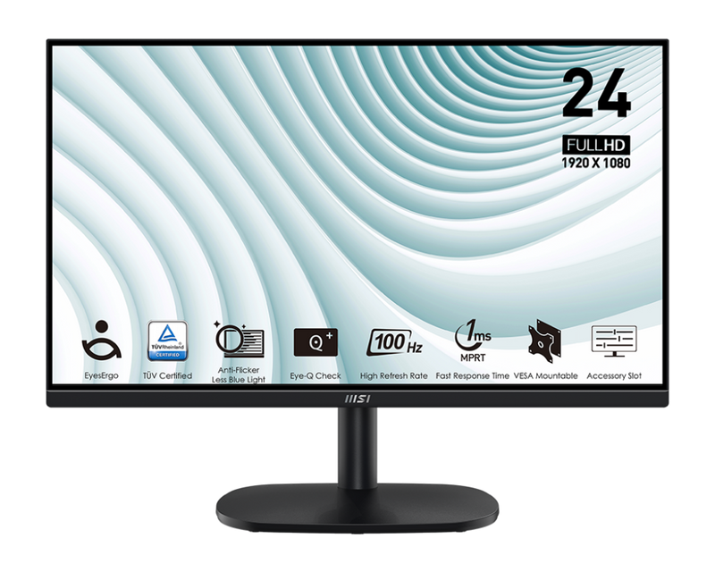 Moniteur MSI PRO MP245V 24" IPS Full HD 1080p 1ms 100Hz VGA HDMI