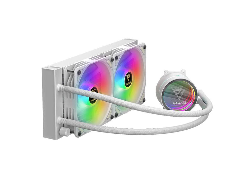 Refroidisseur Liquide Blanc Gamdias Chione M3-240W 240mm (2x Ventilateur 120mm) RGB Intel AMD 240W