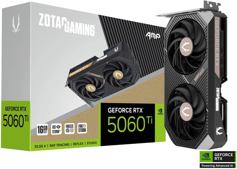 Carte Graphique ZOTAC GAMING GeForce RTX 5060 Ti 16GB AMP GDDR7 PCI Express 5.0 ZT-B50620F-10M