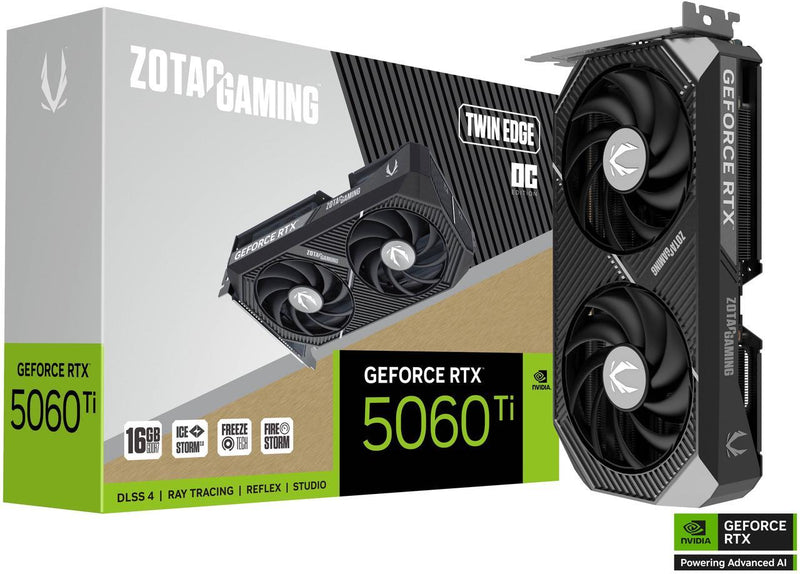 Carte Graphique ZOTAC GAMING GeForce RTX 5060 Ti 16GB Twin Edge OC GDDR7 PCI Express 5.0