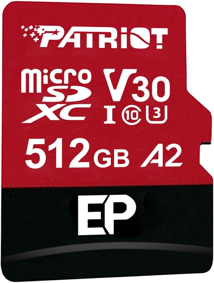 Carte microSDXC Patriot EP V30 512Gb (avec adaptateur SD)