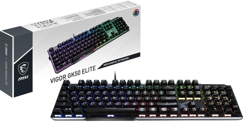 Clavier Gaming Mécanique USB MSI Vigor GK50 Elite KAILH Blue - Rétroéclairage RGB