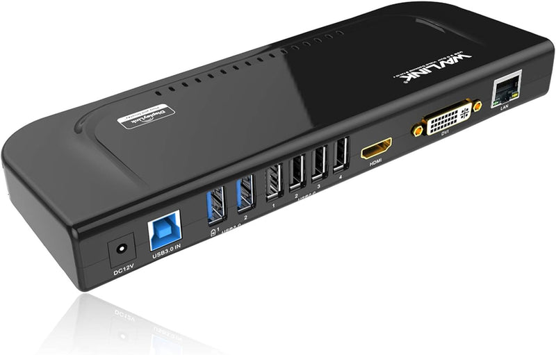 Station d'accueil universelle WavLink USB 3.0 double écran vidéo DVI HDMI VGA Gigabit Ethernet Audio 6 ports USB