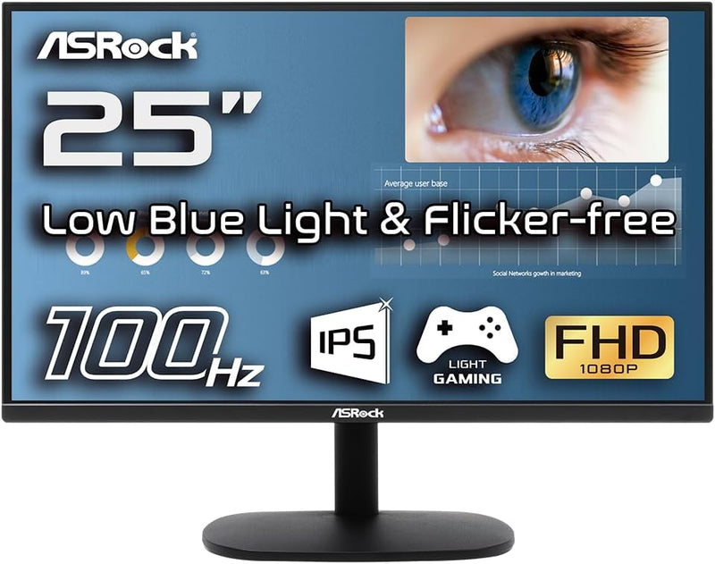 Moniteur Gaming ASRock CL25FF 25" IPS Full HD 1080p 100Hz 1ms HDMI