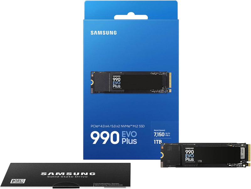Disque Dur SSD Samsung 990 EVO Plus 1Tb M.2 NVMe PCIe Gen4 -  Jusqu'à 7150MB/s - MZ-V9S1T0B/AM