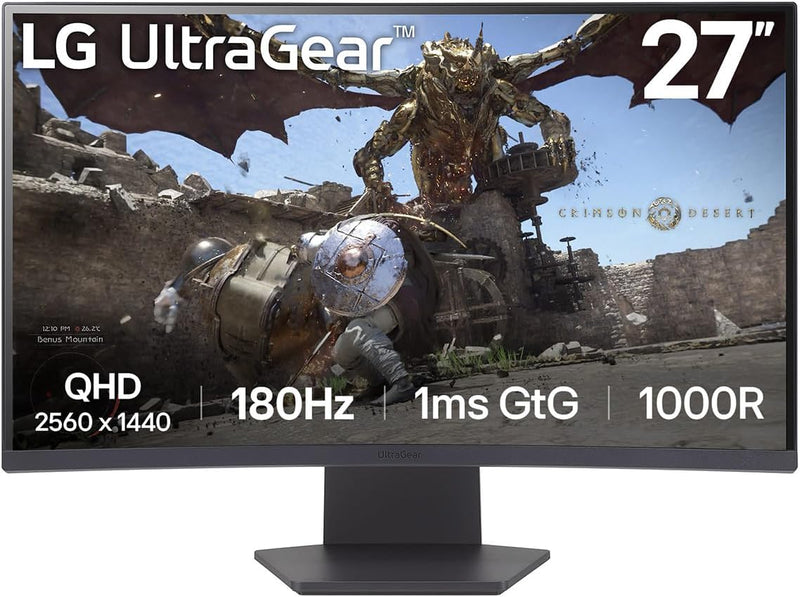 Moniteur Gaming Incurvé LG UltraGear 27GS60QN 27" QHD 2K 1440p 180Hz 1ms HDMI DP FreeSync - HDR10