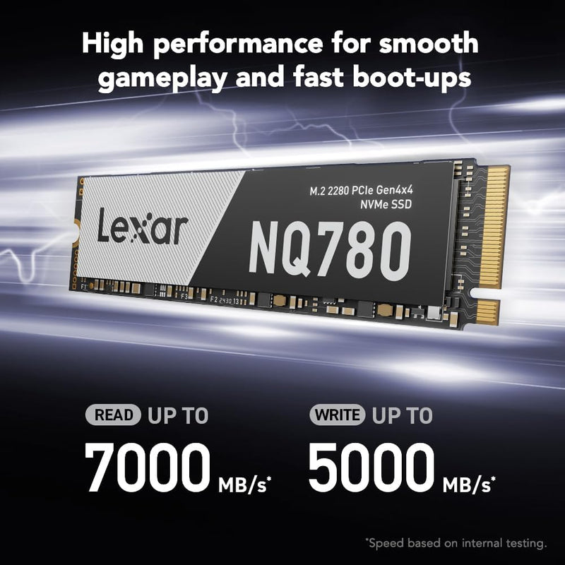 Disque Dur SSD Lexar NQ780 2Tb NVMe M.2 Gen4 PCIe - Jusqu'à 7000Mb/s - PC/PS5