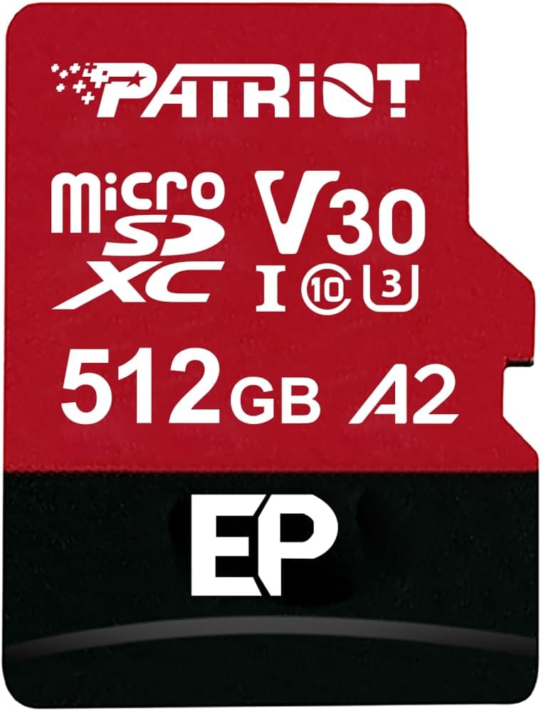 Carte microSDXC Patriot EP V30 512Gb (avec adaptateur SD)