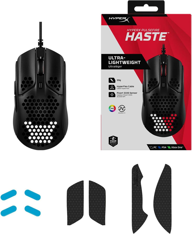 Souris Gaming USB HyperX Pulsefire Haste 16000dpi 6 Boutons RGB - Ultra-Légère