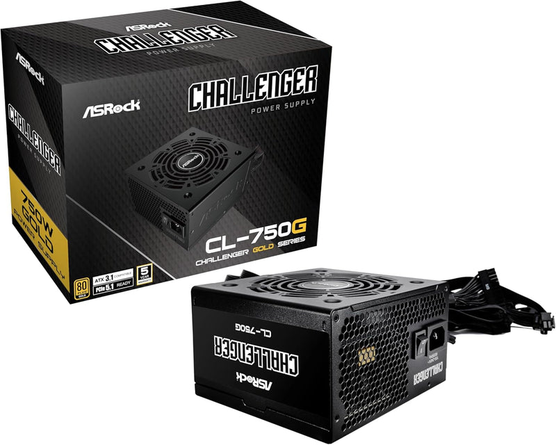 Alimentation ASRock Challenger CL-750G 750W 80+ Gold ATX 3.1 - Garantie 5 ans