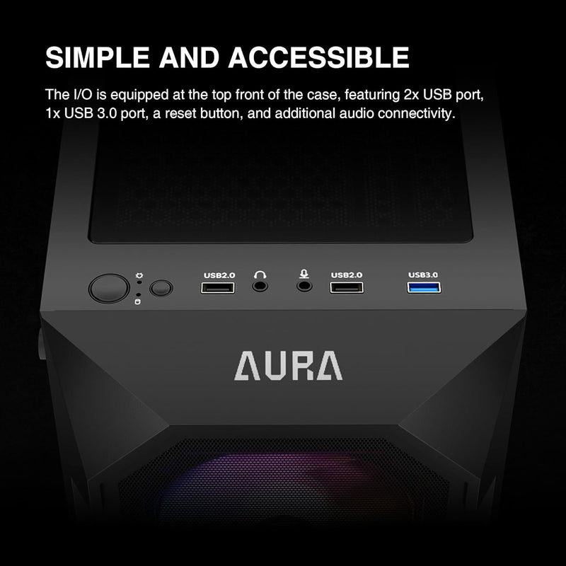 Boîtier Gaming Gamdias AURA GC1 ATX Vitré (4x120mm RGB)