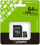 Carte microSDXC Kingston Canvas Select Plus 64Gb (avec adaptateur SD)