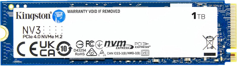 Disque Dur SSD Kingston NV3 1Tb NVMe M.2 PCIe 4.0 - Jusqu'à 6000/5000 Mb/s