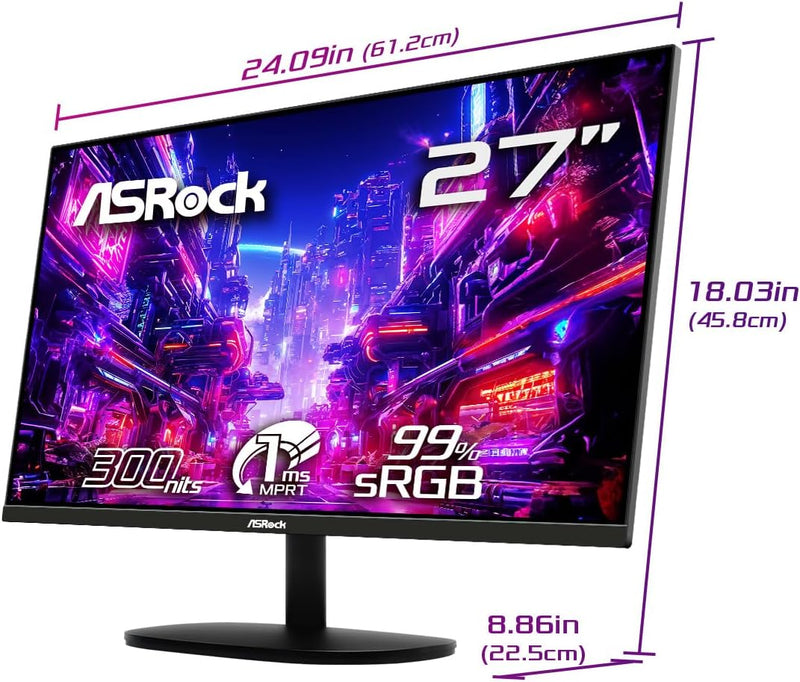 Moniteur Gaming ASRock CL27FF 27" IPS Full HD 1080p 100Hz 1ms HDMI