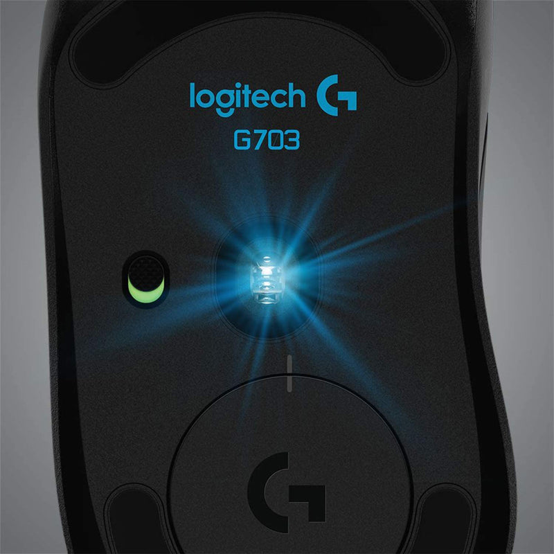 Souris Gaming Sans Fil et USB Logitech G703 Lightspeed Hero 25K Sensor 25600dpi 6 Boutons RGB - Poids ajustable