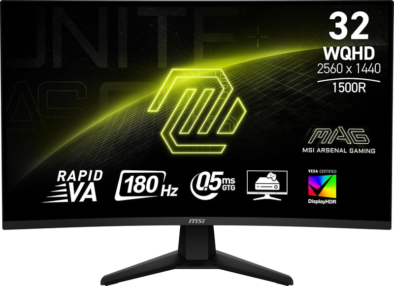 Moniteur Gaming Incurvé MSI MAG 32CQ6F 32" IPS 2K 1440p 180Hz 0.5ms HDMI Display Port - HDR 400