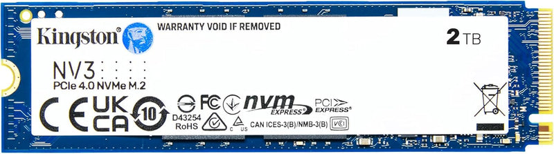 Disque Dur SSD Kingston NV3 2Tb NVMe M.2 PCIe 4.0 - Jusqu'à 6000/5000 Mb/s