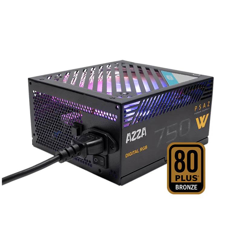 Alimentation AZZA 750W 80PLUS Bronze Ventilateur 120mm Silencieux RGB  (15$ DE RABAIS POSTAL)