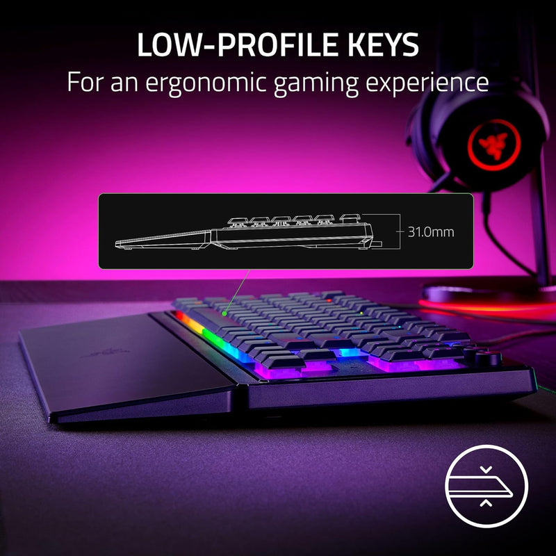 *PROMO* Clavier Gaming USB Razer Ornata V3 TKL Méca-Membrane Chroma RGB - Repose poignet amovible - Touches au profil bas - Recertifié Officiel Razer