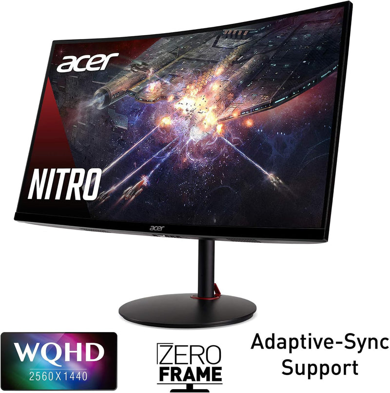 Moniteur Gaming Incurvé Acer Nitro XZ270U 27" LED QHD 2K 1440p 165Hz 1ms HDMI Display Port - Haut-Parleurs - Ajustable