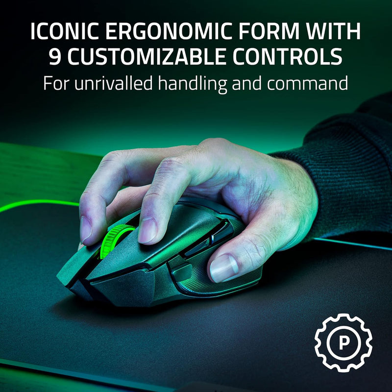 *PROMO* Souris Gaming Sans Fil Razer Basilisk X V3 HyperSpeed Mechanical Switches 9 Boutons - Recertifiée Officielle Razer