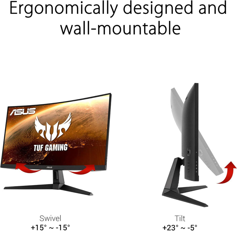 Moniteur Asus TUF Gaming VG1B 27" IPS QHD 1440p 2K 165Hz 1ms HDMI DP HDR10 - Compatible NVIDIA G-Sync - Haut-Parleurs