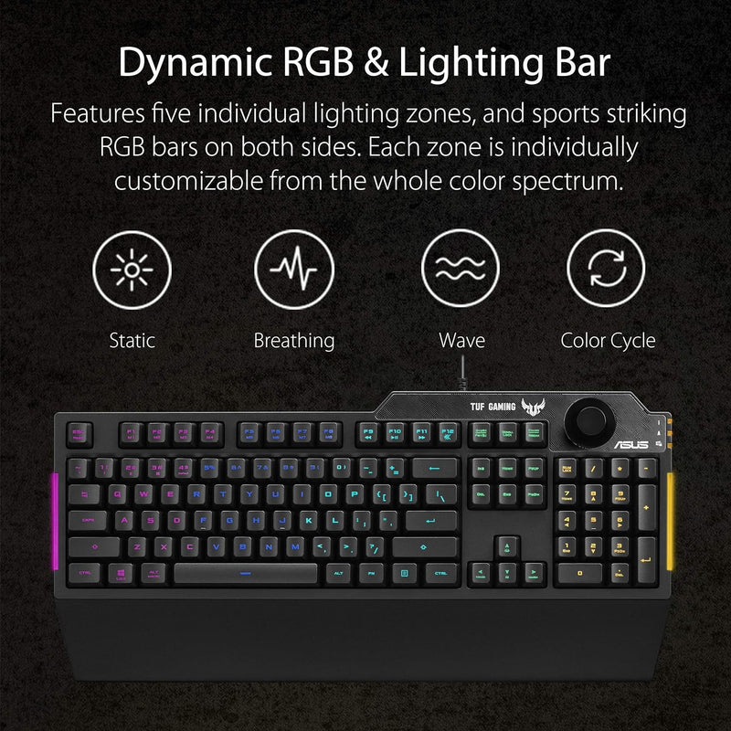 Clavier Gaming USB ASUS TUF K1 RGB - Repose-poignet