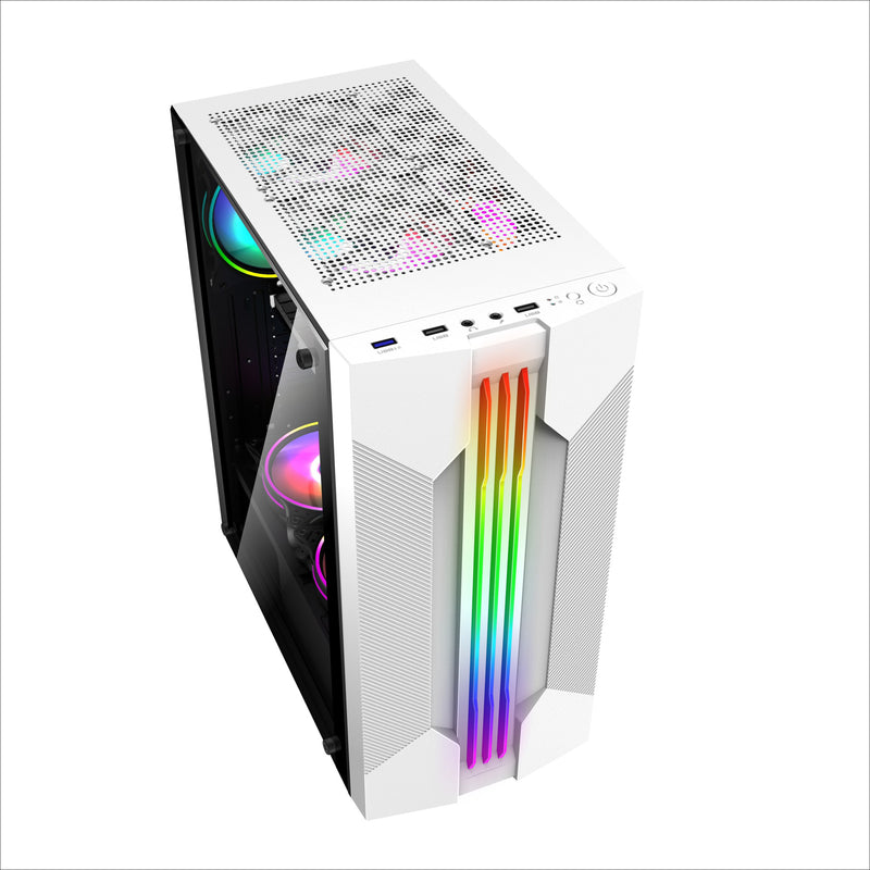 Boîtier Gaming Vitré LovingCool LC58 ATX Blanc - Supporte 8x 120mm