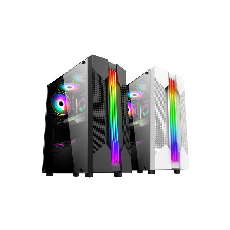 Boîtier Gaming Vitré LovingCool LC58 ATX Blanc - Supporte 8x 120mm