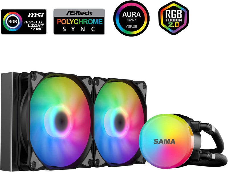 Refroidisseur Liquide SAMA SI240 240mm 2x120mm RGB Intel AMD