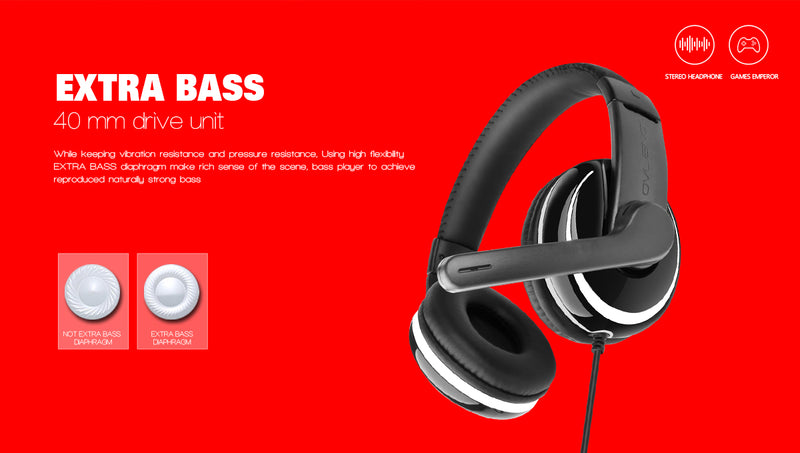 Casque d'Écoute Gaming Ovleng Q6 avec microphone - USB