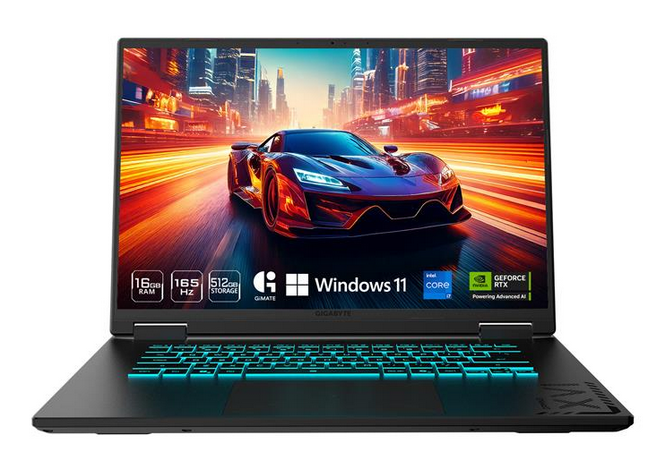 Portable Gaming Gigabyte A16 16" IPS Full HD 165Hz Core i7-13620H (10-Core) 32GB DDR5 512GB SSD NVMe GeForce RTX 4050 6GB Windows 11 Home