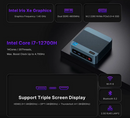 Mini Ordinateur Station de travail Intel Core i7 12e Gen (14-Core) 32Gb DDR5 512Gb-1Tb SSD M.2 NVMe Intel Iris Xe Graphics Wifi Bluetooth HDMI WIndows 11 Pro