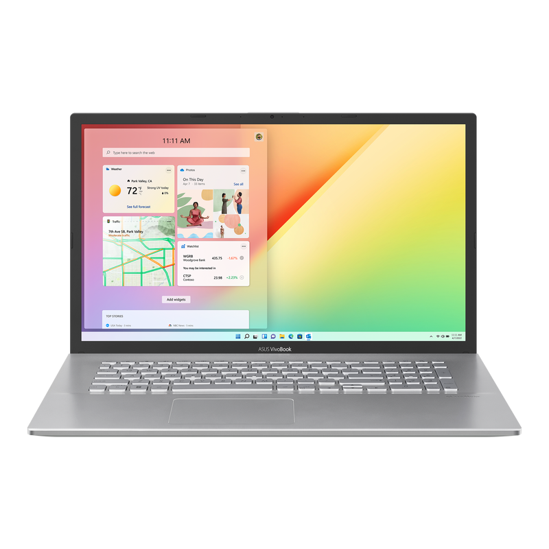 Portable Asus VivoBook 17 X712 17.3" Full HD 1080p LED Intel Core i7-1165G7 Iris Xe Graphics 8Gb DDR4 512Gb SSD NVMe Windows 11 - Argent