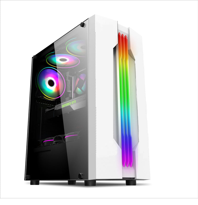 Boîtier Gaming Vitré LovingCool LC58 ATX Blanc - Supporte 8x 120mm