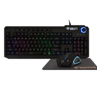 Combo Gaming USB Gamdias Clavier ARES P2 - Rétroéclairage RGB + Souris + Tapis de souris - KindInformatique.com