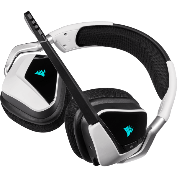 Casque d'Écoute Gaming Sans Fil Corsair VOID RGB Elite 7.1 Blanc (PC/PS4) - KindInformatique.com
